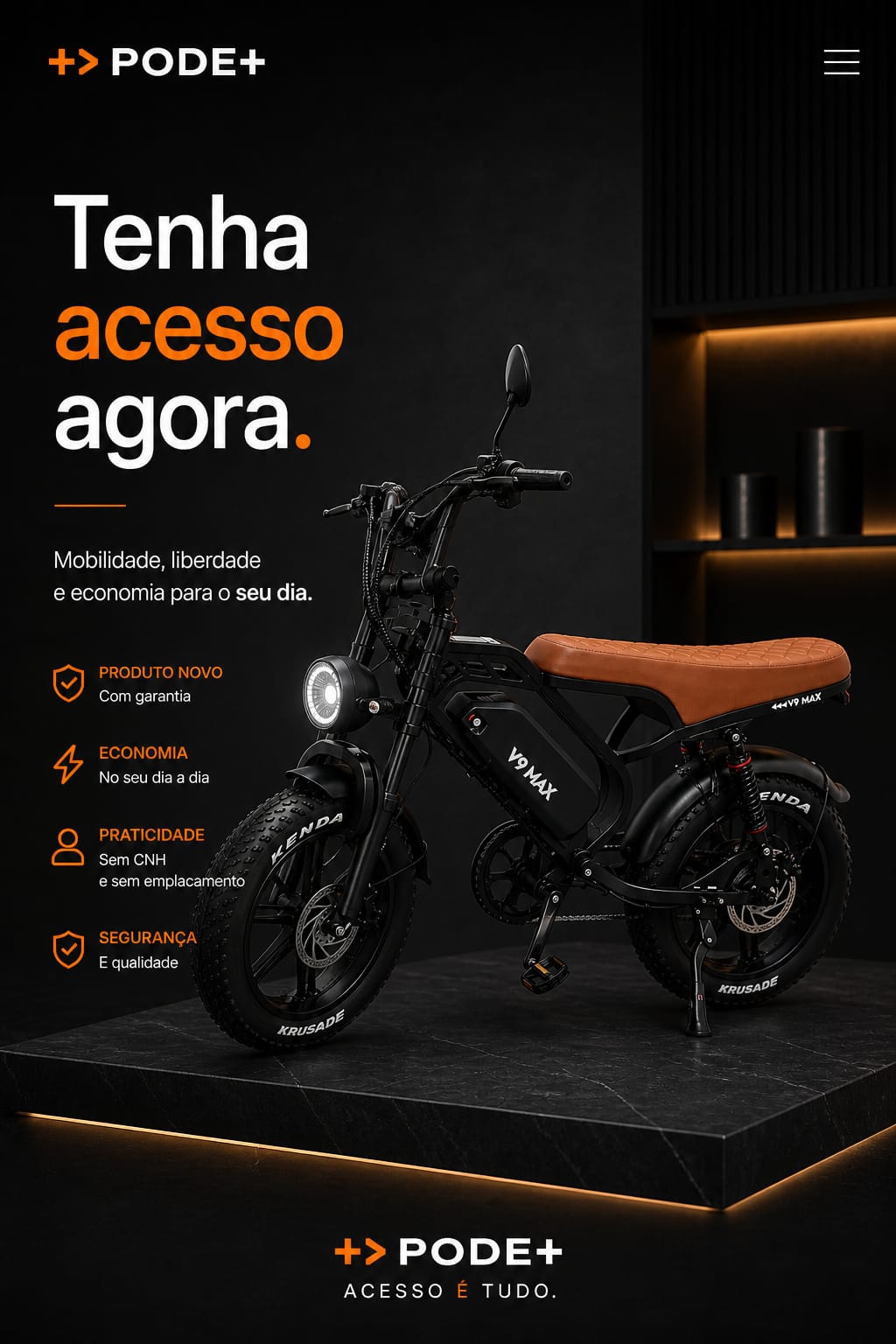 BIKE ELETRICA 1000 V9 MAX 