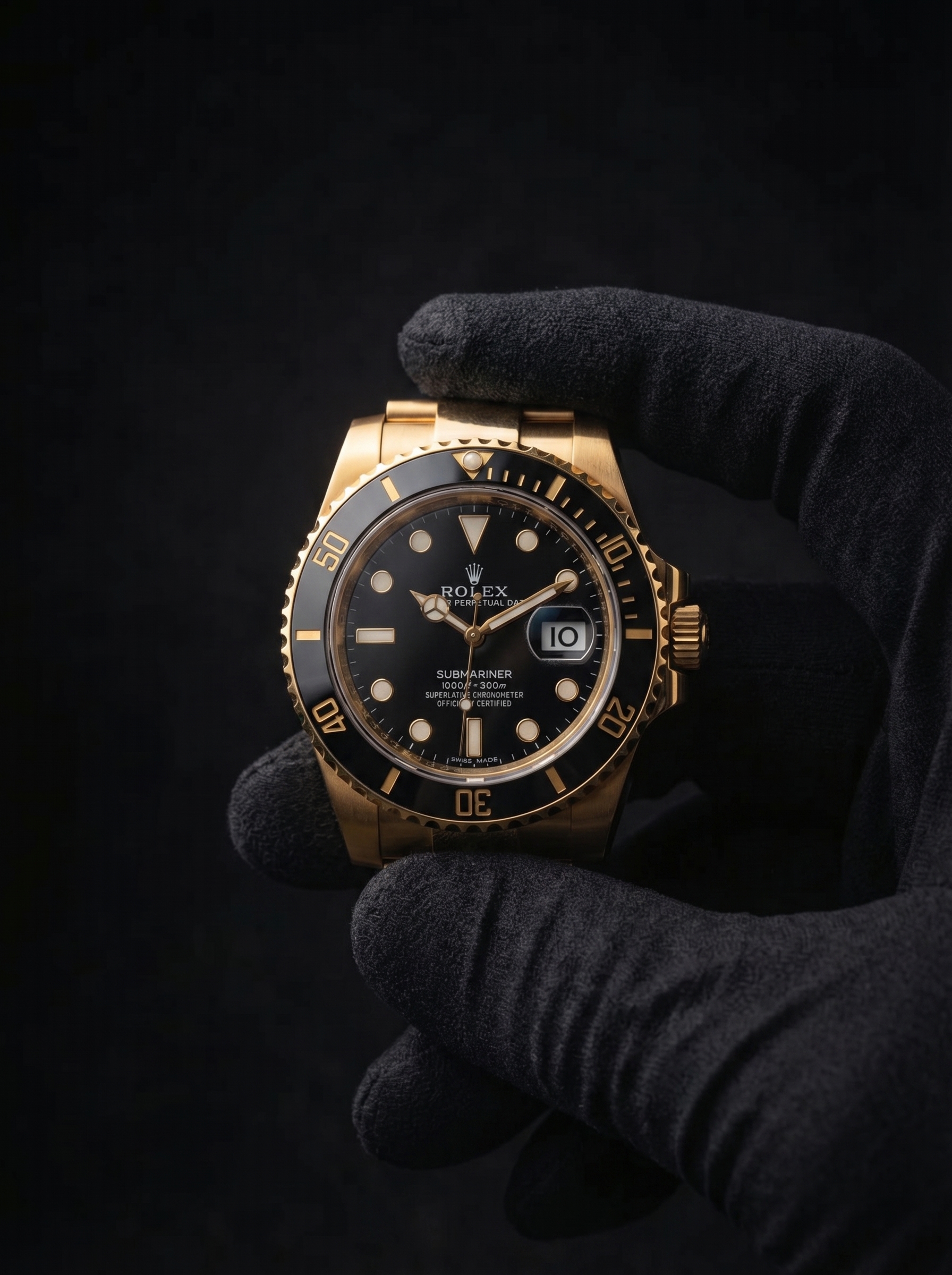 Rolex Submariner Ouro Amarelo e Mostrador Preto