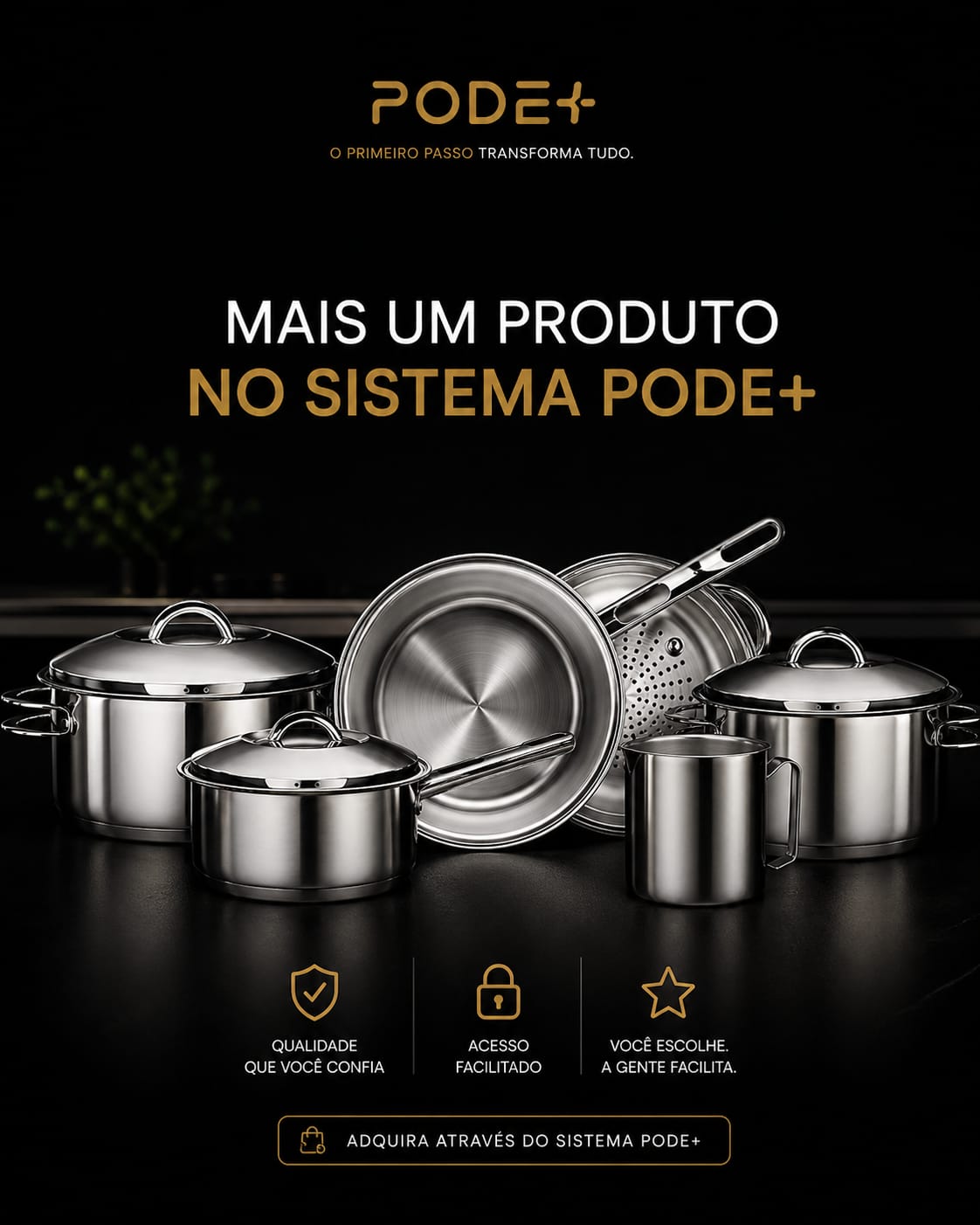JOGO DE PANELAS TRAMONTINA INOX 